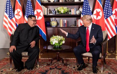 President Donald Trump Meets with North Korean Leader Kim Jong Un in Singapore