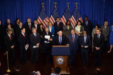 Senators hold a Press Conference on Immigration Reform in Washington