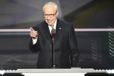 Former AG Michael Mukasey speaking at the Republican National Convention in Cleveland