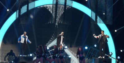 Latin Artist Chino, Daddy Yankee and Nacho at the 2016 Premios Tu Mundo Show