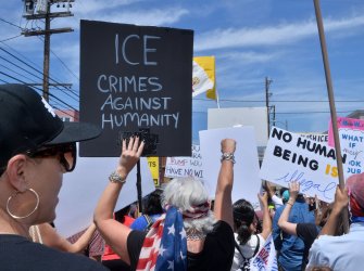 Hundreds protest Trump family separations policy in Los Angeles