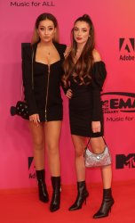 Marina Rivers and Lola Lolita attend the MTV Europe Music Awards in Budapest