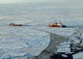 Coast Guard Ice-Breaker Aides Russian Tanker in Bering Sea