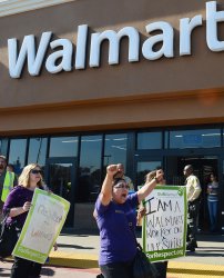 Nine protesters arrested after Walmart workers walk off their jobs in Southern California