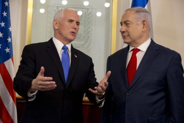 U.S. VP Mike Pence and Israeli PM Benjamin Netanyahu In Jerusalem