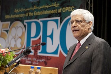 Secretary General of OPEC Abdalla Salem El Badri attends the 50th anniversary of OPEC in Iran