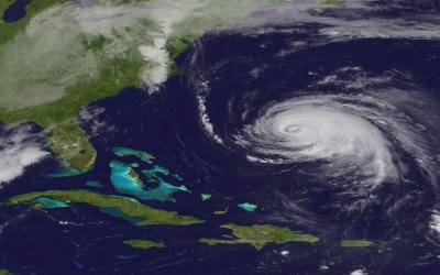 Hurricane Katia is seen in the Atlantic