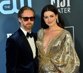 Anne Hathaway and Adam Shulman attend the Critics' Choice Awards in Santa Monica