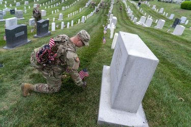 Arlington National Cemetery Hosts Annual Flags-In Event Ahead of Memorial Day