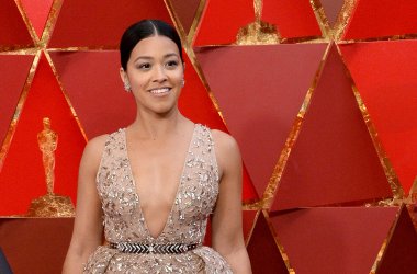 Gina Rodriguez arrives for the 90th annual Academy Awards in Hollywood
