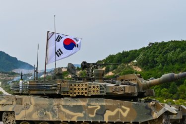 A South Korean Tank is Seen at Joint Drill in Pocheon