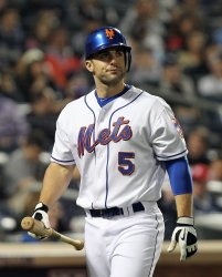 New York Mets David Wright reacts after striking out  at Citi Field in New York