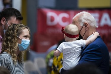 US President Joe Biden Visits Covid-19 Vaccination Clinic in Washington