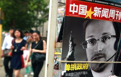 A Chinese magazine features a story on Snowden in Beijing