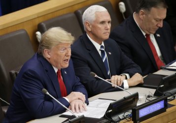 President Donald Trump at religious freedom event at the UN