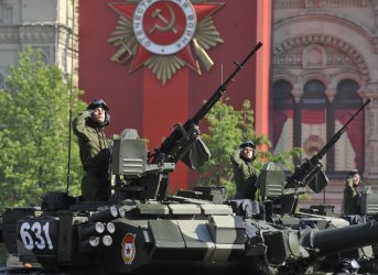 The Victory day military parade on Red Square in Moscow