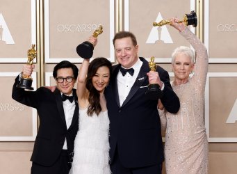 Brendan Fraser, Ke Huy Quan, Jamie Lee Curtis and Michelle Yeoh Win Award at the 95th Academy Awards in Los Angeles