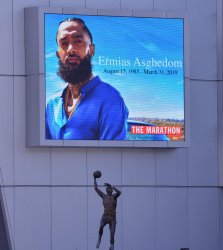 Thousands gather at Staples Center and on South L.A. streets to honor Nipsey Hussle