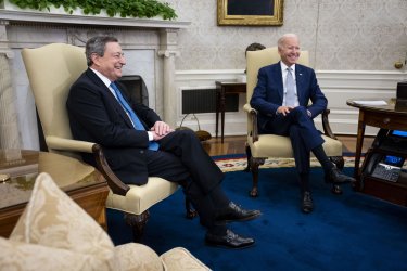 Biden Meets Italian Prime Minister at White House in Washington