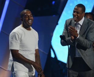 Kanye West and Jay-Z accept the Video of the Year award during BET Awards 12 in Los Angeles