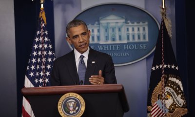 President Barack Obama speaks in the White House briefing room