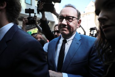 Kevin Spacey arrives at Westminster Magistrates Court in London