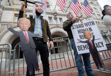 Protest against President Trump at the Trump Tower in Washington, DC