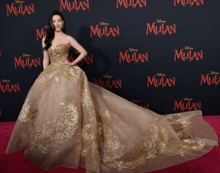 Yifei Liu attends the "Mulan" premiere in Los Angeles