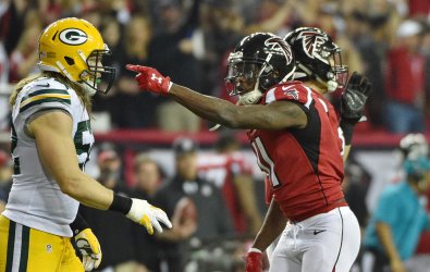 Falcons Julio Jones reacts to first down in NFC Championship