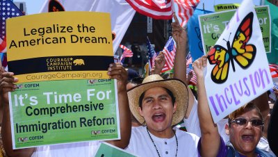 Thousands march and rally for immigration reform in Los Angeles