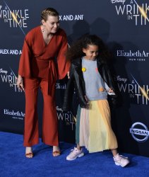 Ellen Pompeo and Stella Ivery attend the premiere of "A Wrinkle in Time" in Los Angeles