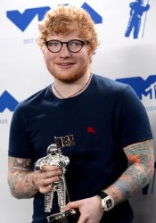 Ed Sheeran wins award at the 2017 MTV Video Music Awards in Inglewood, California