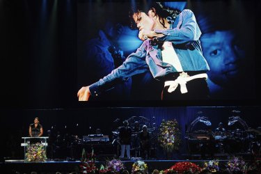 Michael Jackson memorial service held at Staples Center in Los Angeles.