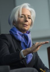 Christine Lagarde, Managing Director or the International Monetary Fund (IMF), delivers remarks in Washington, D.C