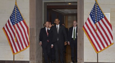 President Obama visits House Democrats on Capitol Hill