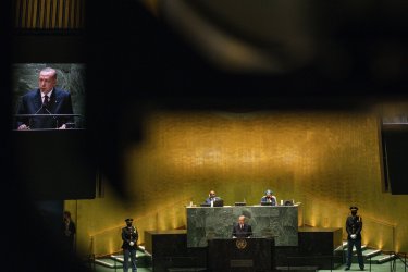 President Recep Tayyip Erdoğan of Turkey addresses UN