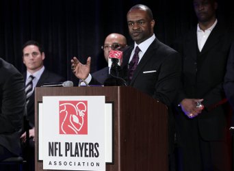 NFL Players Association Executive Director DeMaurice Smith speaks at Press Conference in Dallas