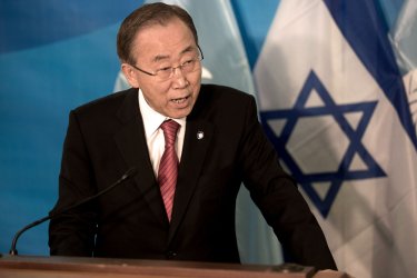 Israeli Prime Minister Benjamin Netanyahu and United Nations Secretary-General Ban Ki-Moon press conference