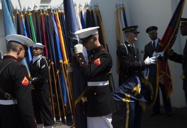 Military Honor Guard Prepare for the Arrival of Italian PM at the White House