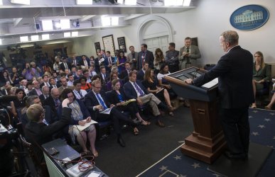 White House Press Secretary Sean Spicer holds the daily press briefing in Washington