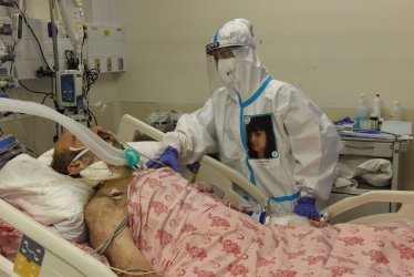 A Member of the Israeli Medical Staff Works In a COVID-19 Ward