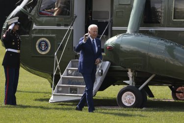 President Joe Biden arrives at the White House