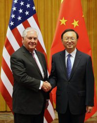 Tillerson meets Yang in Beijing, China