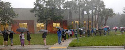 Florida Voters Wait In Line To Vote in Delray Beach, Florida