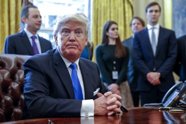 US President Donald Trump signs executive orders on oil pipelines