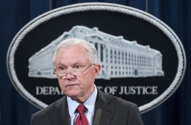 Attorney General Jess Sessions holds a press conference in Washington, D.C.