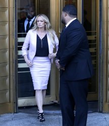 Adult-film star Stormy Daniels arrives in court in New York