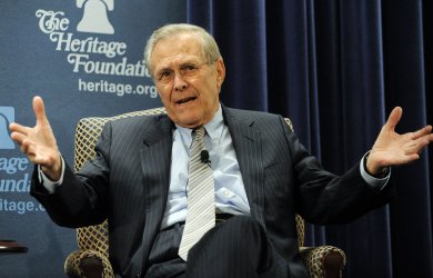 Former Sec. Defense Rumsfeld discusses his book in Washington