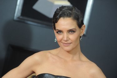 Katie Holmes arrives at 60th Annual Grammy Awards in New York