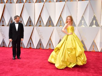 Leslie Mann and Judd Apatow arrive for the 89th annual Academy Awards in Hollywood